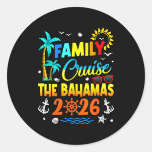 Sticker Rond Croisière en famille aux Bahamas 2026 Été Vacances