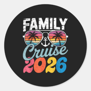 Sticker Rond Croisière en famille vacances d'été 2026 tenue ass