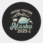 Sticker Rond Croisière ensemble Alaska 2025 Cruise Ship Alaska (Devant)