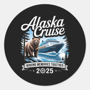 Sticker Rond Croisière Ensemble Alaska 2025 Famille Amie Alaska
