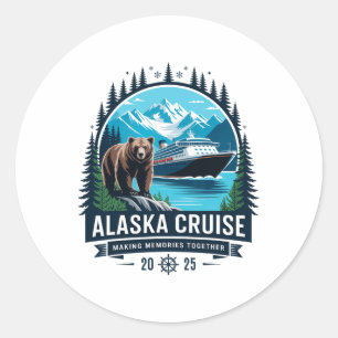 Sticker Rond Croisière Ensemble Alaska 2025 Famille Amie Alaska