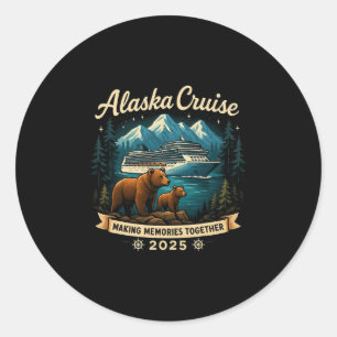 Sticker Rond Croisière Ensemble Alaska 2025 Famille Amie Alaska