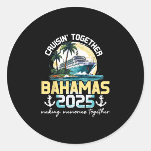 Sticker Rond Croisière ensemble Bahamas 2025 Voyage