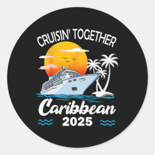 Sticker Rond Croisière ensemble Caraïbes Cruise 2025 Famille Va