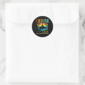 Sticker Rond Croisière Equipe 2025 Vacances Été Correspondant F (Sac)
