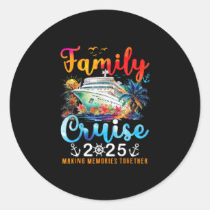 Sticker Rond Croisière familiale 2025 Voyage de vacances Famill