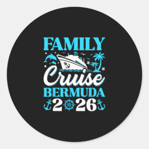 Sticker Rond Croisière familiale 2026 Bermuda tenue de famille