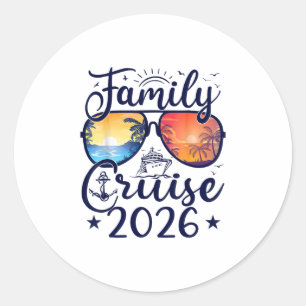 Sticker Rond Croisière familiale 2026 Vacances d'été en famille