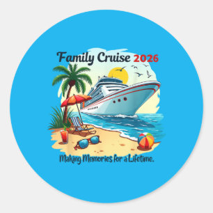 Sticker Rond Croisière familiale 2026 Voyage de vacances Réunio