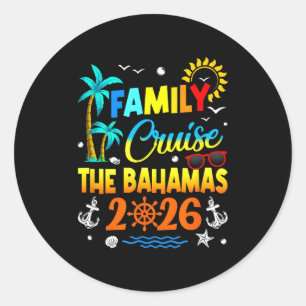 Sticker Rond Croisière familiale aux Bahamas 2026 Été Vacances
