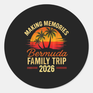 Sticker Rond Croisière familiale aux Bermudes Vacances estivale