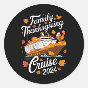 Sticker Rond Croisière familiale de Thanksgiving 2024 Turquie C
