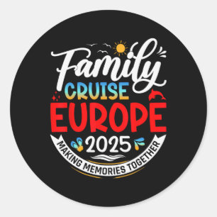 Sticker Rond Croisière familiale en Europe 2025 Vacances famili