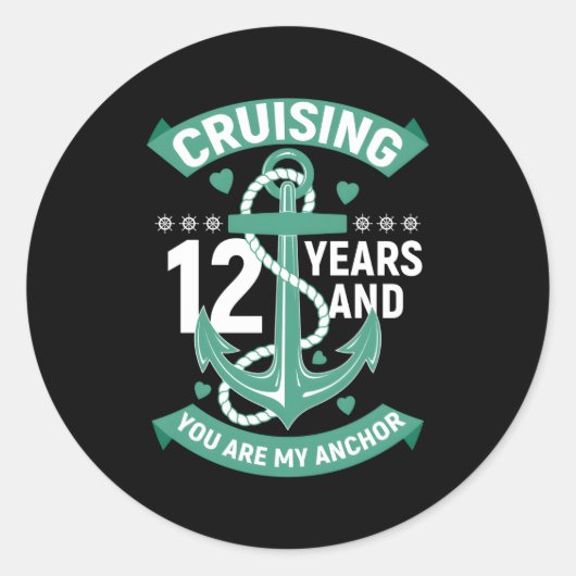 Sticker Rond Croisière Maris 12 Ans 12E (Devant)