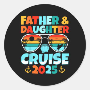 Sticker Rond Croisière père et fille 2025 Rétro Fête des pères