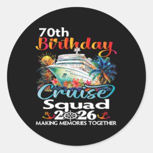 Sticker Rond Croisière pour les 70 ans Équipe Amis Famille Vaca