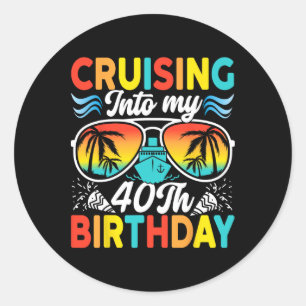 Sticker Rond Croisière pour mon 40e anniversaire Croisière en f
