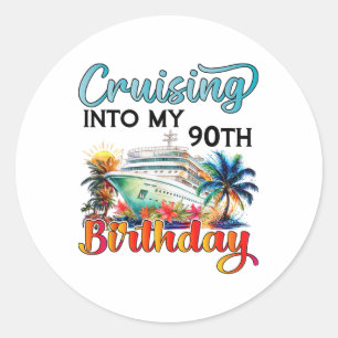 Sticker Rond Croisière pour mon 90e anniversaire Croisière Anni