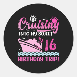 Sticker Rond Croisière pour mon doux 16e anniversaire de voyage