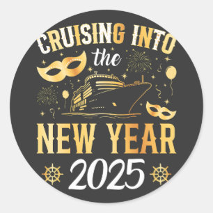 Sticker Rond Croisière sur la croisière du Nouvel An 2025