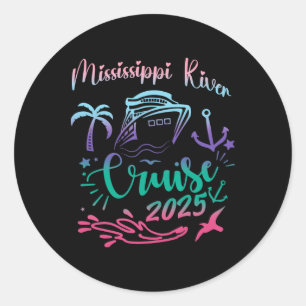 Sticker Rond Croisière sur le fleuve Mississippi 2025 Voyage de