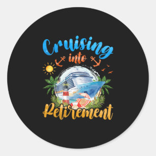 Sticker Rond Croisière vers la retraite Hommes Femmes Retraités