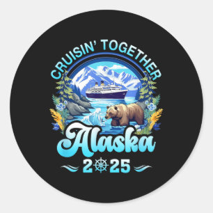 Sticker Rond Croisin Ensemble Famille Alaska Ami Alaska Cruis