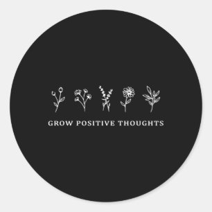 Sticker Rond Croissance des pensées positives Fleurs