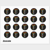 Sticker Rond Croissance Mindset Définition Cool Noir Mois d'his (Feuille)