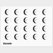 Sticker Rond Croissant Noir Astrologie Lune Sombre Zodiaque   (Feuille)
