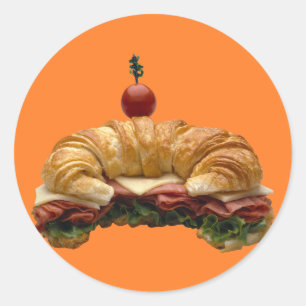Sticker Rond Croissant Sandwich