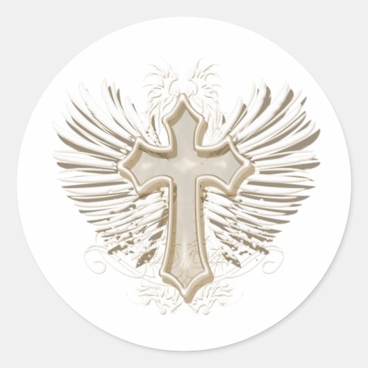 Sticker Rond Croix à ailes tan (Devant)