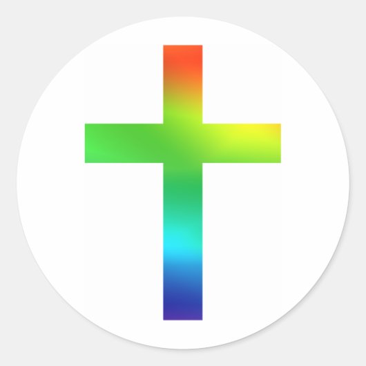 Sticker Rond Croix arc-en-ciel (Devant)