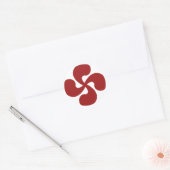 Sticker Rond Croix Basque Rouge Lauburu (Enveloppe)