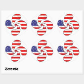 Sticker Rond croix basque usa (Feuille)