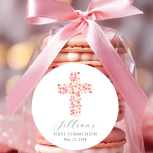 Sticker Rond Croix bénie Première communion