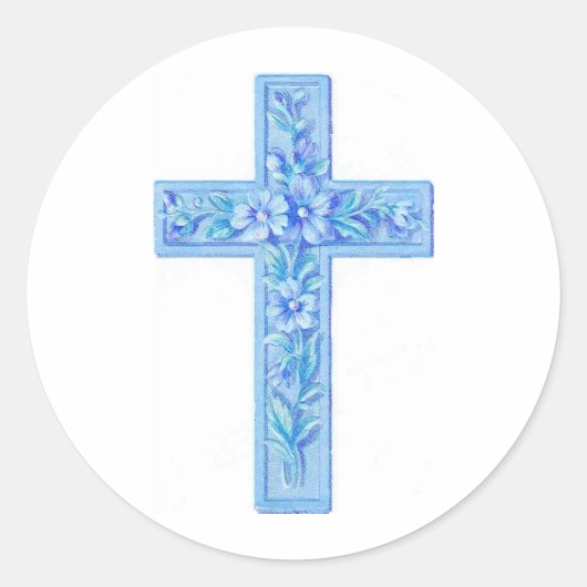 Sticker Rond croix bleue (Devant)