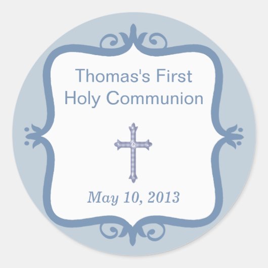 Sticker rond Croix Bleue (Devant)