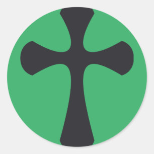 Sticker Rond Croix bleue chrétienne