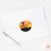Sticker Rond Croix calvaire de Pâques (Enveloppe)