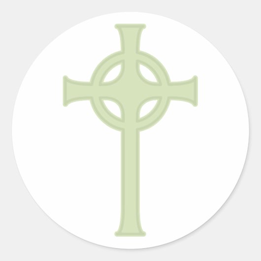 Sticker Rond Croix céleste verte (Devant)