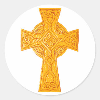 Sticker Rond Croix celtique 3 Or