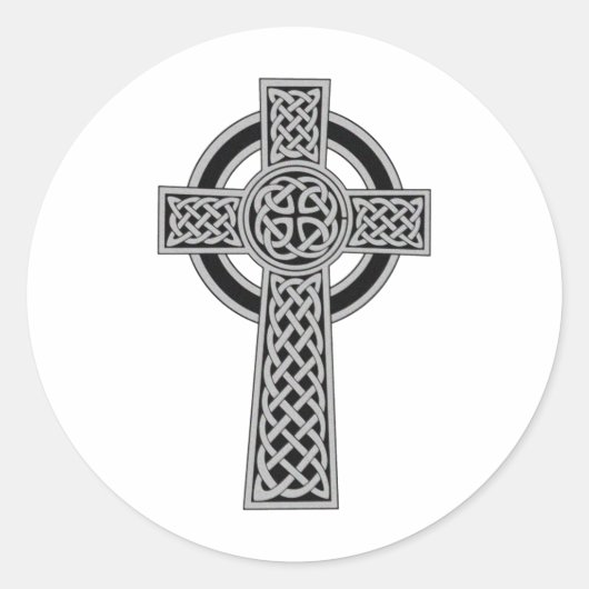 Sticker Rond Croix celtique - Argent (Devant)