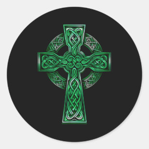 Sticker Rond Croix celtique irlandaise Nœud chrétien Sainte Tri