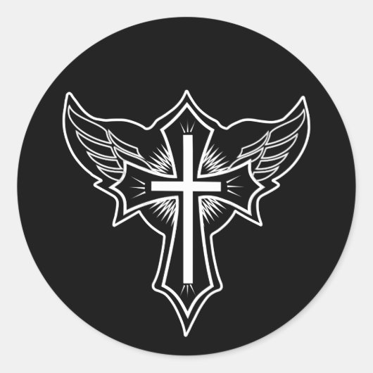 Sticker Rond Croix chrétienne (Devant)