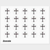Sticker Rond Croix chrétienne (Feuille)