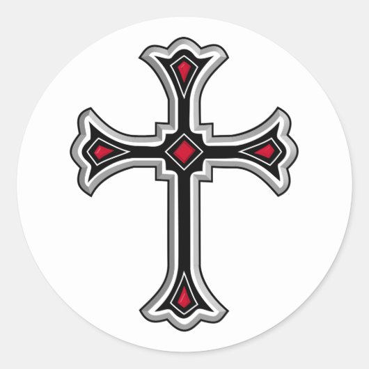 Sticker Rond Croix chrétienne (Devant)