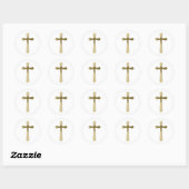 Sticker Rond Croix chrétienne (Feuille)