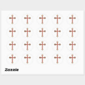 Sticker Rond Croix chrétienne (Feuille)