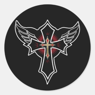 Sticker Rond Croix chrétienne
